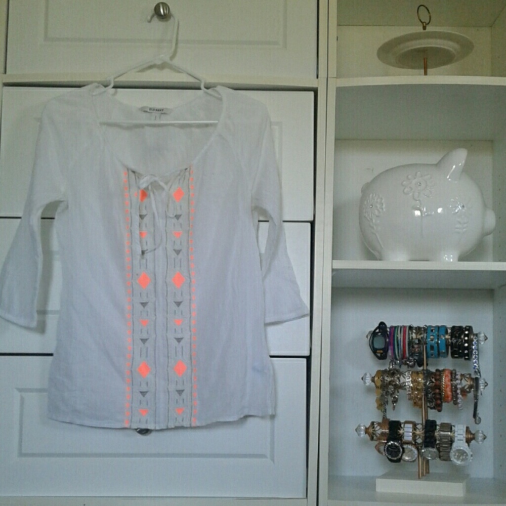 Aztec print baseball tee length top